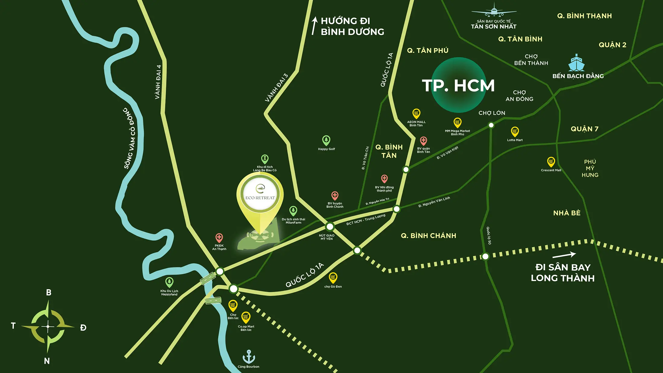 Vị trí Eco Retreat Bến Lức Long An