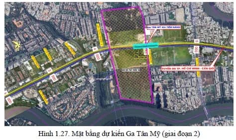 Mặt bằng dự kiến ga Tân Mỹ giai đoạn 2 của tuyến Metro Bến Thành Cần Giờ