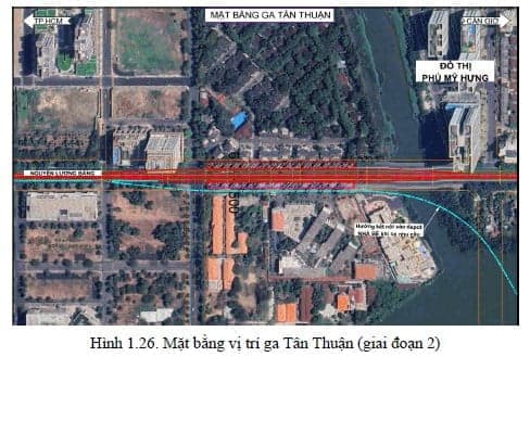 Mặt bằng vị trí ga Tân Thuận giai đoạn 2 của tuyến Metro Bến Thành Cần Giờ