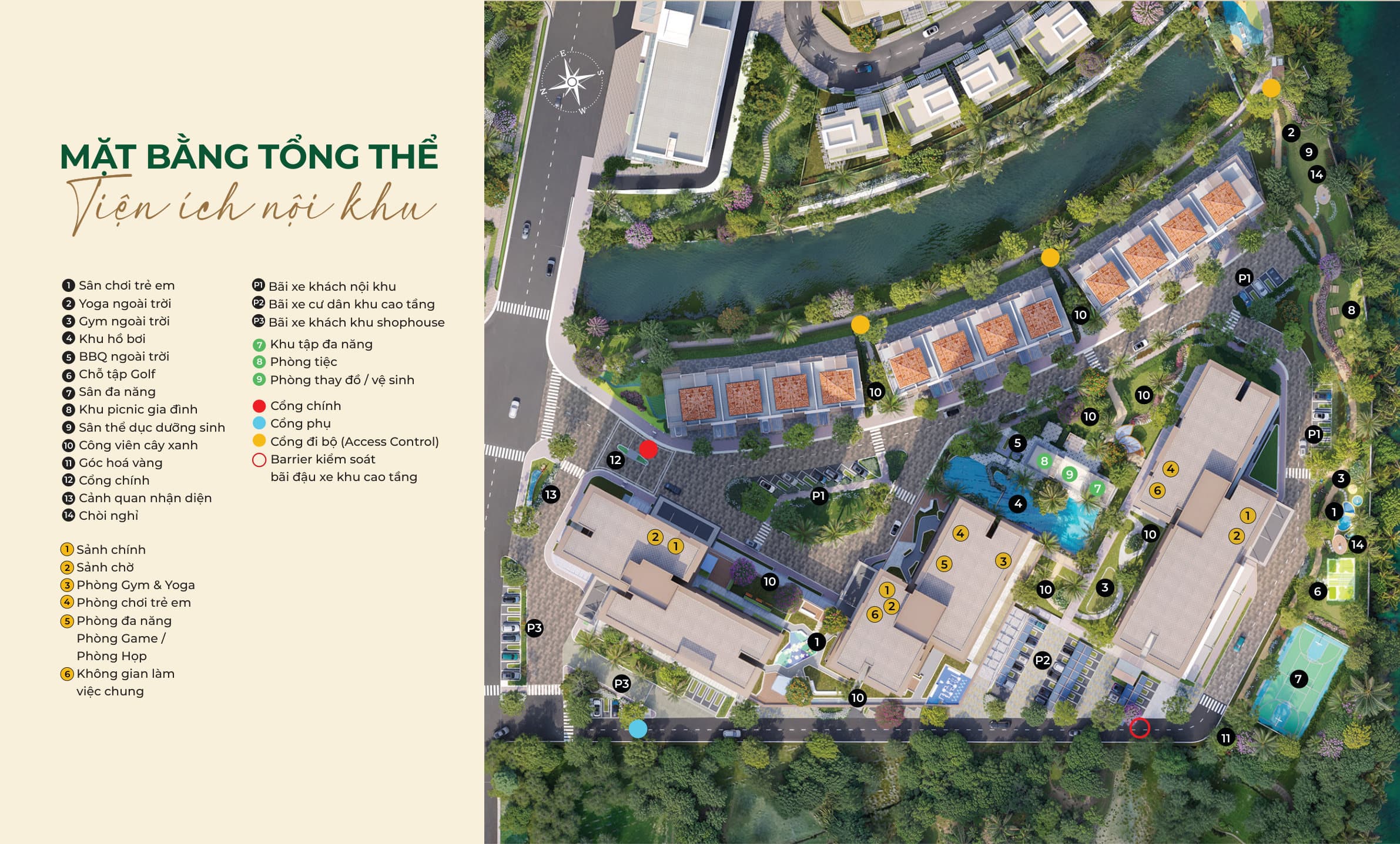 Mặt bằng tiện ích Trellia Cove tại Mizuki Park