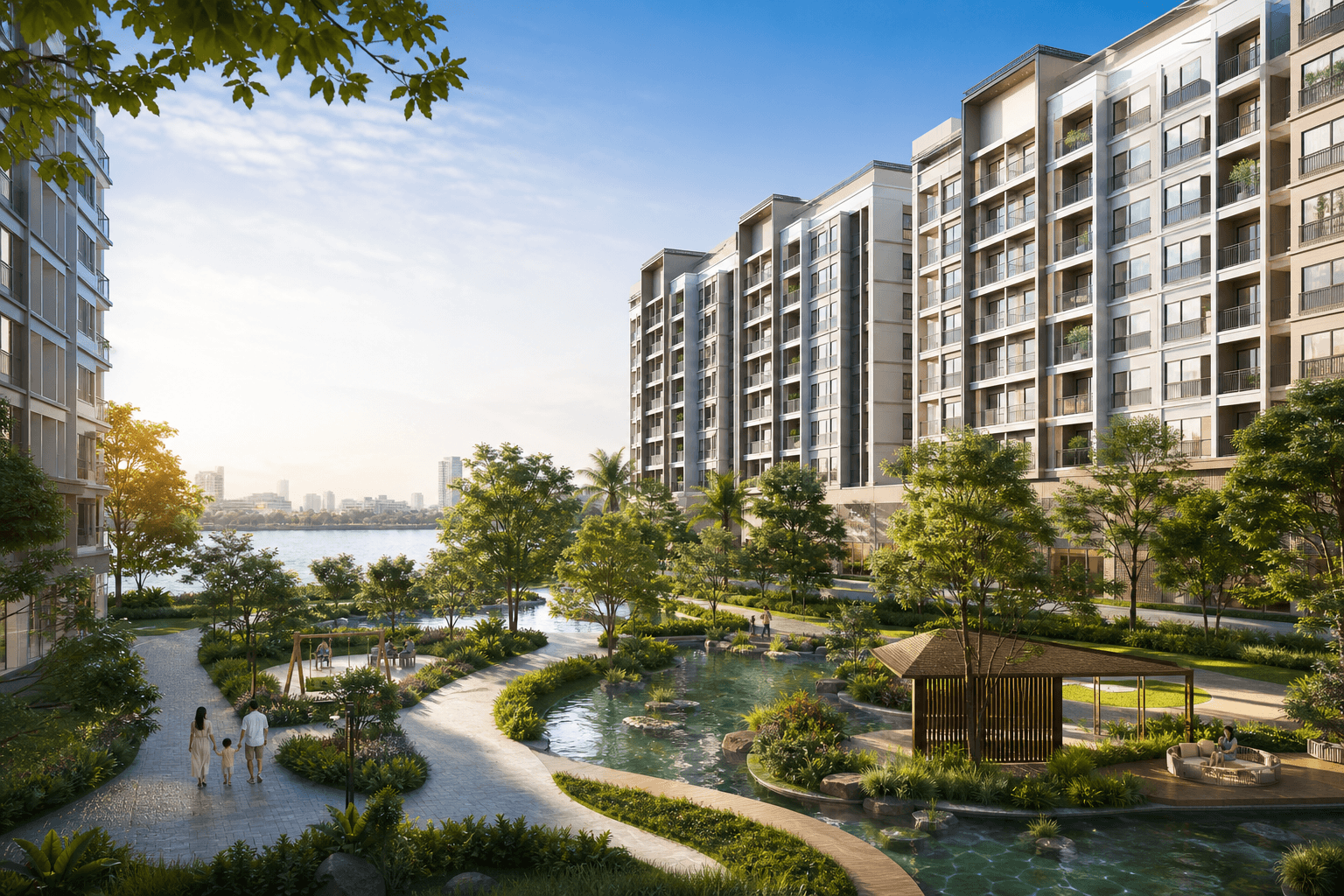 Hình ảnh minh hoạ khu căn hộ xanh phong cách Mizuki Park