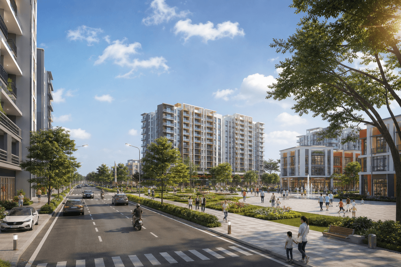 Hình ảnh minh hoạ khu căn hộ và trung tâm đô thị phong cách West Gate Bình Chánh